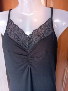Black Lace Trim Cami Top