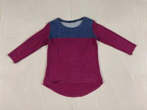 Maroon And Blue Shiny Top
