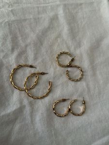 Gold Hoop Earring Set