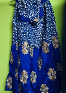Navy Blue Lahenga Without  Blouse Stitch