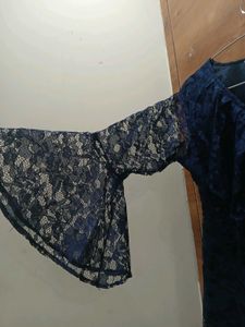 Elegant Navy Lace Top