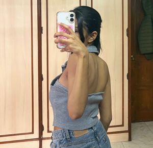 Cute Grey Crop Top