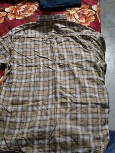 Classic Plaid Button-Down Beige Shirt