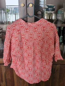 Patterned Button-Down Top