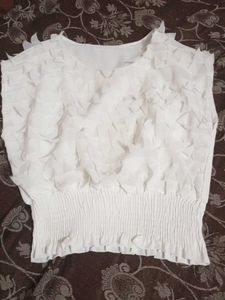White Ruffle Top