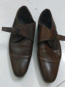 Red Tape Brown Leather Monk Strap Dress Shoes