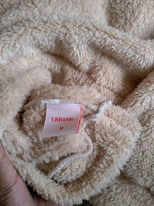 Urbanic Ski Bear Fleece Hoodie Beige Cream