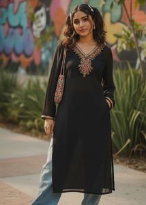 y2k mesh beaded sequin handwork kurti