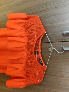 Orange Lace Detail Dress