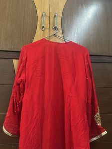Elegant Red Embroidered Kurta
