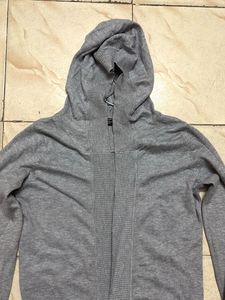 Gray Hooded Cardigan