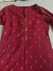 Maroon Printed Kurti