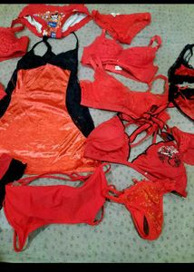 mix size Red Lingerie Set