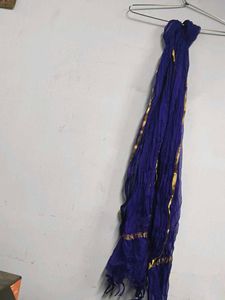 Violet Dupatta With Golden Border