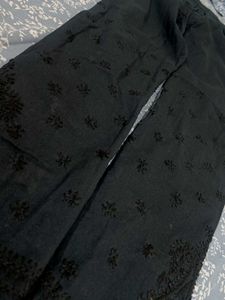Black Chikankari Leggings/Pants