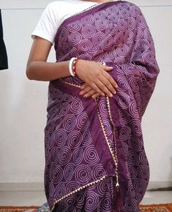 Elegant Purple Printed Saree