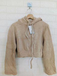 Beige Corduroy Hoodie