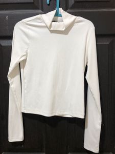 Korean Turtle Neck Top (white+black)