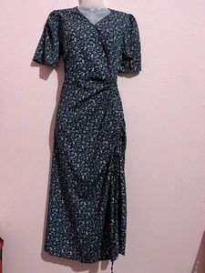 Floral Wrap Midi Dress