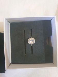 Silver Plated AD Studded Square Shape Ring