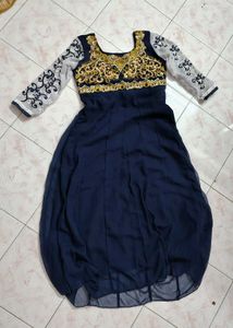 Blue Golden and Silver Gown