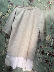 Korean Grey Graphic Print T-Shirt Dress