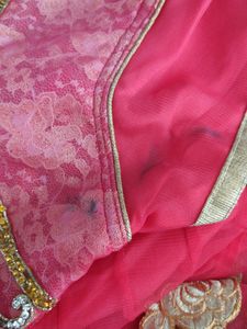 Corel Red With Gold Anarkali (Women's)