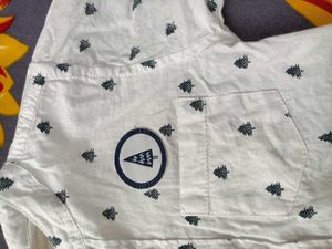 White Shirt with Cute Tree Print