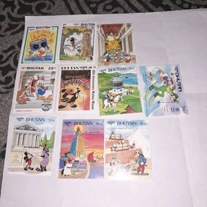 10 vintage Disney cartoon stamps