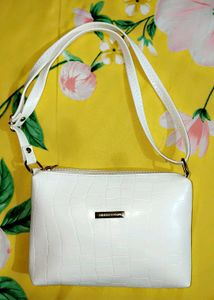 White Women Sling Bag. Regular Size