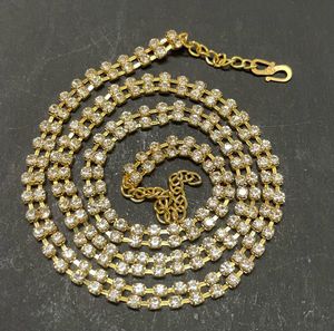 Sparkling Gold Rhinestone Chain Waistband