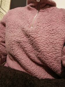Women Cozy Pink Quarter-Zip Pullover