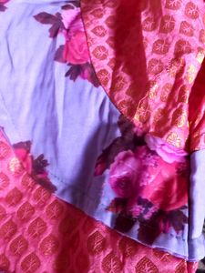 pink And Lavender colour printed georgette dress
