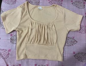 Cute Beige Crop Top