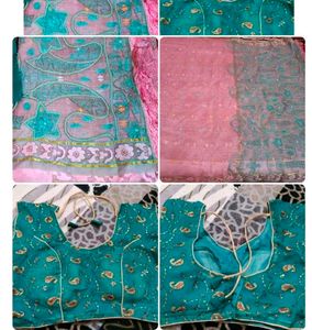 Kanjeevaram SareeAmazing 😍 Pink &amp; Green Saree B