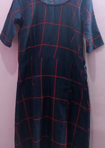 Dark Blue Check One- Piece
