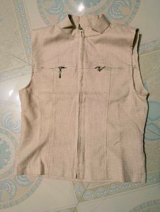 Vintage Sleeveless Zip-Up Top
