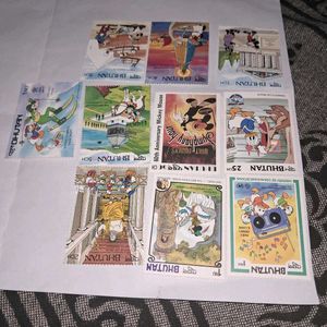 10 vintage Disney cartoon stamps