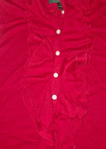 Red Ruffled Top