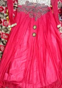 Pink Embroidered Anarkali Dress Length 50