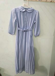 Vintage-Style Blue Peter Pan Collar Dress
