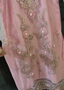 Blush Pink Embroidered Plazo Suit
