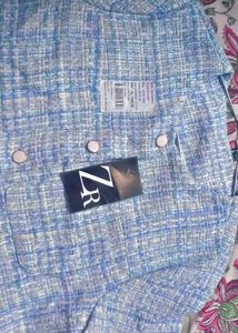 Zara Textured Blue Jacket