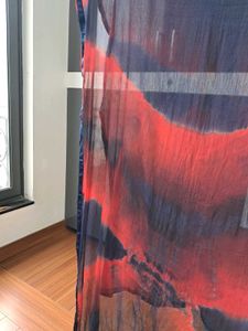 39) Red &amp; Navy Tie-Dye Dupatta