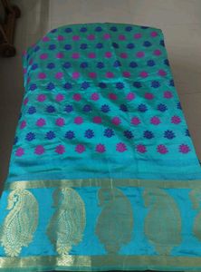 New Silk Blend Saree with Paisley &amp; Floral Motifs