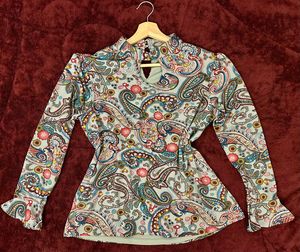 Paisley Print Long Sleeve Blouse