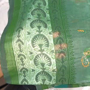 Elegant Green Embroidered Saree