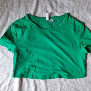 Green Cropped Tee