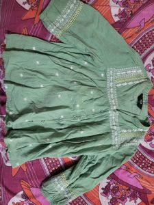 Elegant Green Embroidered Top