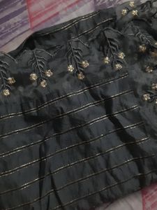 Silk Dupatta With Organza Embroidery Boarder On Al